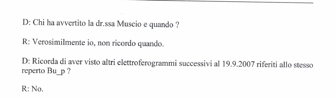 Verbale del 25 settembre 2026, pagina 2. Le risposte sulla comunicazione alla PM e sul ricordo di ulteriori elettroferogrammi; firme escluse dall’estratto.